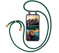 moex Catena per cellulare compatibile con Samsung Galaxy M52 5G Custodia con cinturino regolabile in lunghezza, per cellulare a tracolla, custodia in silicone trasparente con cordoncino in verde