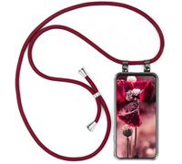 moex Collana per Cellulare Compatibile con Samsung Galaxy A70, Custodia con Cinturino Regolabile in Vino Rosso