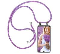 moex Collana per Cellulare Compatibile con Samsung Galaxy A70, Custodia con Cinturino Regolabile in Viola Rosa