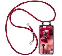moex Collana per cellulare compatibile con Xiaomi Redmi Note 9, custodia con cinturino regolabile in Vino rosso