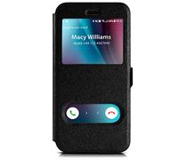 moex® Cover a clip, finestra schermo compatibile con iPhone Xs Max | Supporto + magnete, Nero