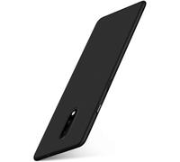 moex® Cover ultra-sottile compatibile con OnePlus 7 | rigida/anti-graffio, Nero metallico