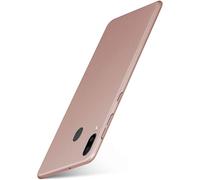 moex® Cover ultra-sottile compatibile con Samsung Galaxy M20 | rigida/anti-graffio, Oro-rosato metallico