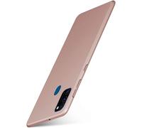 moex® Cover ultra-sottile compatibile con Samsung Galaxy M30s | rigida/anti-graffio, Oro-rosato metallico