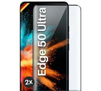 moex CurveProtect - Pellicola protettiva in vetro temperato per Motorola Edge 50 Ultra Full Screen senza bordi, tutto lo schermo completamente coperto, pellicola protettiva curved 3D, 2 pezzi, colore