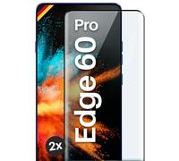 moex CurveProtect - Pellicola protettiva in vetro temperato per Motorola Edge 60 Pro, senza bordi, tutto lo schermo completamente coperto, pellicola protettiva curved 3D, 2 pezzi, colore: Nero