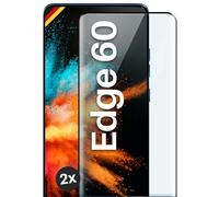 moex CurveProtect - Pellicola protettiva in vetro temperato per Motorola Edge 60, senza bordi, tutto lo schermo completamente coperto, pellicola protettiva curved 3D, 2 pezzi, colore: Nero