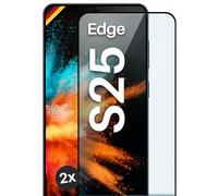 moex CurveProtect - Pellicola protettiva in vetro temperato per Samsung Galaxy S25 Edge, senza bordi, tutto lo schermo completamente coperto, pellicola protettiva in vetro curvo 3D, 2 pezzi, colore