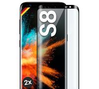 moex CurveProtect - Pellicola protettiva in vetro temperato per Samsung Galaxy S8, senza bordi, tutto lo schermo completamente coperto, pellicola protettiva in vetro curvo 3D, 2 pezzi, colore: Nero