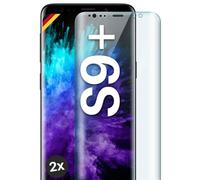 moex CurveProtect - Pellicola protettiva in vetro temperato per Samsung Galaxy S9 Plus, senza bordi, copertura completa dello schermo, pellicola curva 3D, trasparente, 2 pezzi