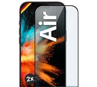 moex CurveProtect - Pellicola protettiva per iPhone Air Panzer Full Screen senza bordi, tutto lo schermo completamente coperto, pellicola protettiva in vetro curvo 3D, 2 pezzi, colore: Nero