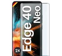 moex CurveProtect - Pellicola protettiva per Motorola Edge 40 Neo, protezione schermo Full Screen senza bordi, completamente coperta, pellicola protettiva in vetro curvo 3D, 2 pezzi, colore: Nero