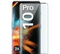 moex CurveProtect - Pellicola protettiva per OnePlus 10 Pro Panzer Full Screen senza bordi, tutto lo schermo completamente coperto, pellicola protettiva in vetro curvo 3D, 2 pezzi, colore: Nero