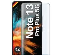 moex CurveProtect - Pellicola protettiva per Redmi Note 13 Pro+ 5G, pellicola protettiva per schermo Full Screen senza bordi, completamente coperta, pellicola protettiva in vetro curvo 3D, 2 pezzi