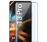 moex CurveProtect - Pellicola protettiva per Xiaomi 13 Pro, pellicola protettiva Full Screen senza bordi, tutto lo schermo completamente coperto, pellicola protettiva curved 3D, 2 pezzi, colore: Nero