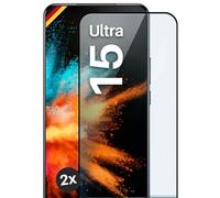 moex CurveProtect - Pellicola protettiva per Xiaomi 15 Ultra Panzer Full Screen senza bordi, tutto lo schermo completamente coperto, pellicola protettiva in vetro curvo 3D, 2 pezzi, colore: Nero