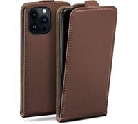 moex Custodia a libro per iPhone 14 Pro, con protezione a 360 gradi, in pelle PU, con aletta di protezione, colore: marrone scuro