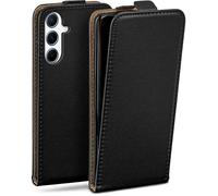 moex Custodia a libro per Samsung Galaxy A56 5G, con protezione a 360 gradi, con pellicola protettiva, in pelle PU, colore: Nero