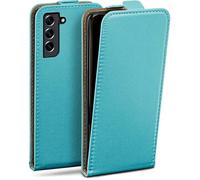 moex Custodia a libro per Samsung Galaxy S21 FE 5G, custodia pieghevole, a 360 gradi, in pelle vegana, con aletta verticale, magnetica, colore: turchese