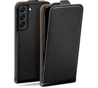 moex Custodia a libro per Samsung Galaxy S22, con protezione a 360 gradi, con pellicola protettiva, in pelle PU, colore: nero