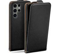 moex Custodia a libro per Samsung Galaxy S23 Ultra, con protezione a 360 gradi, con pellicola protettiva, in pelle PU, colore: Nero