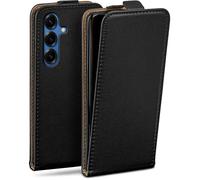 moex Custodia a libro per Samsung Galaxy S25, con protezione a 360 gradi, con pellicola protettiva, in pelle PU, colore: nero