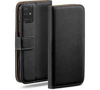 moex Custodia a Portafoglio per Samsung Galaxy A51, Custodia per Cellulare con Tasca per schede e Carte Credito, Protezione a 360°, in Pelle vegana, Profondo - Nero