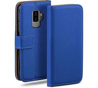 moex Custodia a Portafoglio per Samsung Galaxy S9 Plus, Custodia per Cellulare con Tasca per schede e Carte Credito, Protezione a 360°, in Pelle vegana, Royal-Blu