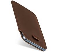 moex Custodia a scatto per LG G8s ThinQ, ultra sottile, in pelle PU, con protezione completa a 360°, marrone