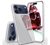 moex Custodia a specchio per iPhone 17 Pro Max con specchio e protezione dei bordi estesa in silicone, cover posteriore a specchio, elegante custodia protettiva sottile argento