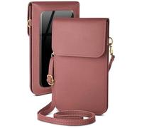moex Custodia a tracolla per Apple iPhone 11 - Piccola borsa con scomparto per cellulare e finestra di visualizzazione, 2 scomparti aggiuntivi - Borsa a tracolla da donna, rosa lampone