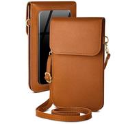moex Custodia a tracolla per Motorola Moto G84 5G - Piccola borsa con scomparto per cellulare e finestra di visualizzazione, 2 scomparti aggiuntivi - Borsa a tracolla da donna, marrone castagno