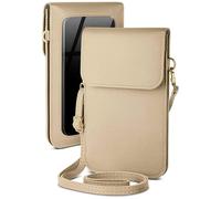 moex Custodia a tracolla per Xiaomi 15 Ultra - Piccola borsa con scomparto per cellulare e finestra di visualizzazione, 2 scomparti aggiuntivi - Borsa a tracolla da donna, beige sabbia