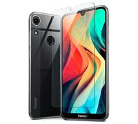 MoEx Custodia in Silicone Compatibile con Honor 8A (2019) [360 Gradi] Pellicola Protettiva in Vetro con Cover Posteriore Trasparente per telefoni cellulari Compatibile con Honor 8 A