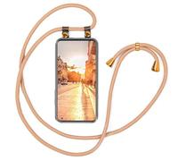 moex Custodia per cellulare compatibile con Oppo Find X5 Pro con cinturino regolabile in lunghezza, custodia per cellulare a tracolla, custodia in silicone trasparente con cordino, rimovibile in oro