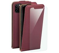 moex Custodia per Cellulare Premium + Pellicola Protettiva Compatibile con iPhone 11 PRO | Custodia a Patta + Pellicola per Cellulare, Vino Rosso