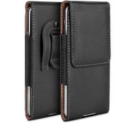 moex Custodia Plug Case per Fairphone 5 con clip per cintura, in pelle PU, da inserire in pelle, colore: nero