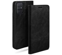 moex Custodia Similpelle a Libro, portacarte, Supporto Compatibile con Samsung Galaxy A71 | Nero