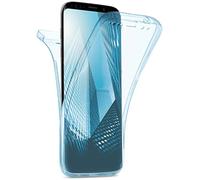 moex Doppia Custodia per Samsung Galaxy S9, Custodia in Silicone Trasparente, Custodia Protettiva Completa su Entrambi i Lati: Anteriore e Posteriore, Aqua