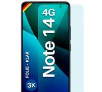 moex FlexProtect - Pellicola protettiva per Redmi Note 14 (4 G), ultra trasparente, HD 0,2 mm, compatibile con qualsiasi custodia, fissaggio senza bolle, pellicola per cellulare extra resistente ai