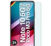 moex Pellicola in vetro temperato compatibile con Redmi Note 10 5G/Poco M3 Pro, pellicola protettiva infrangibile per display, pellicola in vetro anti sfondamento Crystal Clear, 2 pezzi