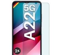 moex Pellicola in vetro temperato compatibile con Samsung Galaxy A22 5G, pellicola protettiva infrangibile per display, pellicola in vetro anti sfondamento Crystal Clear, 2 pezzi