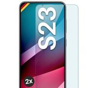 moex Pellicola protettiva per Samsung Galaxy S23 vetro durezza 9H, in vetro temperato, pellicola protettiva in vetro temperato, compatibile con qualsiasi custodia per cellulare, ShockProtect 2 pezzi