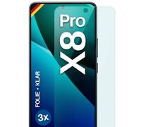 moex Per Poco X8 Pro, pellicola protettiva ultra trasparente HD 0,2 mm, compatibile con qualsiasi custodia, fissaggio senza bolle, pellicola per cellulare extra resistente ai graffi, FlexProtect 3