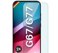 moex ShockProtect - Pellicola protettiva in vetro temperato per Motorola Moto G67/G77, durezza 9H, compatibile con qualsiasi custodia, 2 pezzi