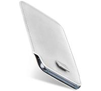 MoEx Slide Case Custodia a Fondina per iPhone 5s / 5 / SE (2016), Ultra Sottile, in Pelle vegana, Custodia Premium per Cellulare, Protezione Totale a 360 Gradi, Lucido - Bianco