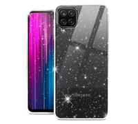 moex Sparky Case per Samsung Galaxy A12 Custodia con Effetto Glitter in Silicone Trasparente Custodia Sottile e Morbida Custodia Protettiva Trasparente Glitter Design Cover, Trasparente Trasparente