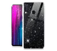 moex Sparky Case per Samsung Galaxy A20e Custodia con effetto glitter in silicone, trasparente sottile e morbida, cover protettiva trasparente con design scintillante, trasparente