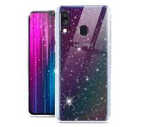 moex Sparky Case per Samsung Galaxy A40 Custodia con Effetto Glitter in Silicone Trasparente Custodia Sottile e Morbida Custodia Protettiva Trasparente Glitter Design Cover, Trasparente Trasparente
