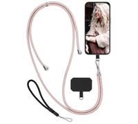 moex Unleash - Cinturino per Motorola Moto E14, da appendere senza custodia, con moschettone, cordino rimovibile, con cuscinetto per cellulare, colore rosa, argento